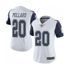 Women's Dallas Cowboys #20 Tony Pollard White Limited Rush Jersey