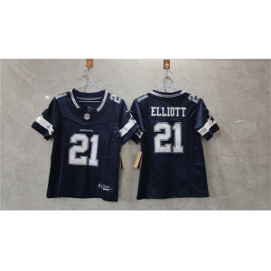 Women's Dallas Cowboys #21 Ezekiel Elliott Navy 2023 F.U.S.E. Limited Football Stitched Jersey