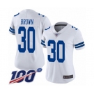 Women's Dallas Cowboys #30 Anthony Brown White Vapor Untouchable Limited Player 100th Season Football Jersey