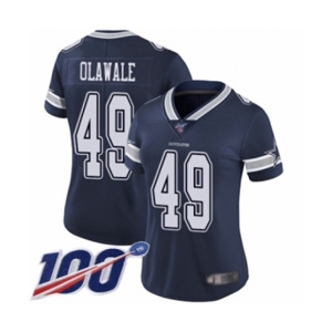 Women's Dallas Cowboys #49 Jamize Olawale Navy Blue Team Color Vapor Untouchable Limited Player 100th Season Football Jersey