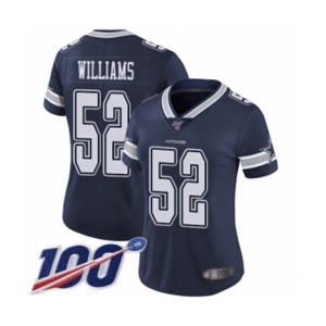 Women's Dallas Cowboys #52 Connor Williams Navy Blue Team Color Vapor Untouchable Limited Player 100th Season Football Jersey