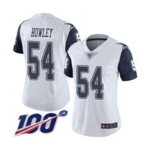 Women's Dallas Cowboys #54 Chuck Howley Limited White Rush Vapor Untouchable 100th Season Football Jersey