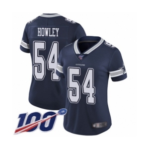 Women's Dallas Cowboys #54 Chuck Howley Navy Blue Team Color Vapor Untouchable Limited Player 100th Season Football Jersey