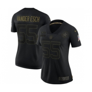 Women's Dallas Cowboys #55 Leighton Vander Esch 2020 Salute To Service Limited Football Jersey Black
