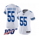 Women's Dallas Cowboys #55 Leighton Vander Esch White Vapor Untouchable Limited Player 100th Season Football Jersey