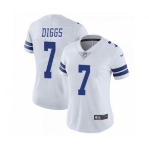 Women's Dallas Cowboys #7 Trevon Diggs White Vapor Untouchable Limited Stitched Jersey
