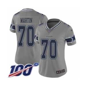 Women's Dallas Cowboys #70 Zack Martin Limited Gray Inverted Legend 100th Season Football Jersey