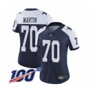 Women's Dallas Cowboys #70 Zack Martin Navy Blue Throwback Alternate Vapor Untouchable Limited Player 100th Season Football Jersey