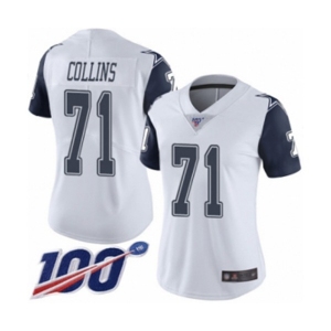 Women's Dallas Cowboys #71 La'el Collins Limited White Rush Vapor Untouchable 100th Season Football Jersey