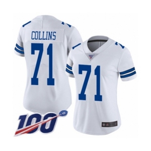 Women's Dallas Cowboys #71 La'el Collins White Vapor Untouchable Limited Player 100th Season Football Jersey