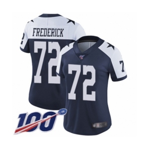 Women's Dallas Cowboys #72 Travis Frederick Navy Blue Throwback Alternate Vapor Untouchable Limited Player 100th Season Football Jersey