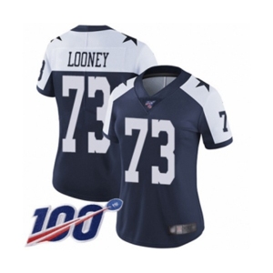 Women's Dallas Cowboys #73 Joe Looney Navy Blue Throwback Alternate Vapor Untouchable Limited Player 100th Season Football Jersey