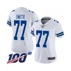 Women's Dallas Cowboys #77 Tyron Smith White Vapor Untouchable Limited Player 100th Season Football Jersey