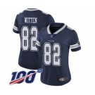 Women's Dallas Cowboys #82 Jason Witten Navy Blue Team Color Vapor Untouchable Limited Player 100th Season Football Jersey