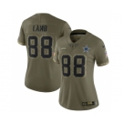 Women's Dallas Cowboys #88 CeeDee Lamb 2022 Olive Salute To Service Limited Stitched Jersey(Run Small)
