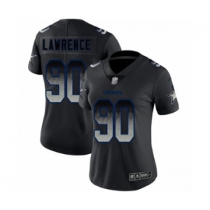 Women's Dallas Cowboys #90 DeMarcus Lawrence Black Smoke Fashion Limited Football Jersey
