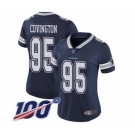 Women's Dallas Cowboys #95 Christian Covington Navy Blue Team Color Vapor Untouchable Limited Player 100th Season Football Jersey