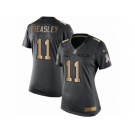 Women's Nike Dallas Cowboys #11 Cole Beasley Limited Black Gold Salute to Service NFL Jersey