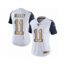 Women's Nike Dallas Cowboys #11 Cole Beasley Limited White Gold Rush NFL Jersey