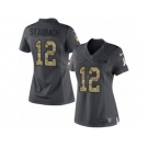 Women's Nike Dallas Cowboys #12 Roger Staubach Limited Black 2016 Salute to Service NFL Jersey