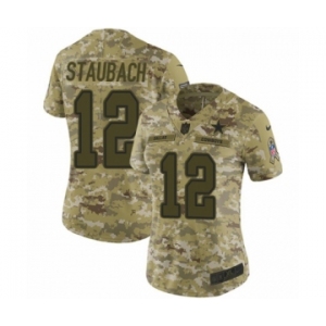 Women's Nike Dallas Cowboys #12 Roger Staubach Limited Camo 2018 Salute to Service NFL Jersey