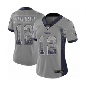 Women's Nike Dallas Cowboys #12 Roger Staubach Limited Gray Rush Drift Fashion NFL Jersey