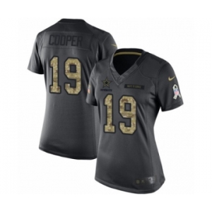 Women's Nike Dallas Cowboys #19 Amari Cooper Limited Black 2016 Salute to Service NFL Jersey