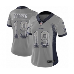 Women's Nike Dallas Cowboys #19 Amari Cooper Limited Gray Rush Drift Fashion NFL Jersey