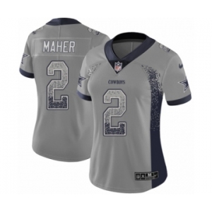 Women's Nike Dallas Cowboys #2 Brett Maher Limited Gray Rush Drift Fashion NFL Jersey
