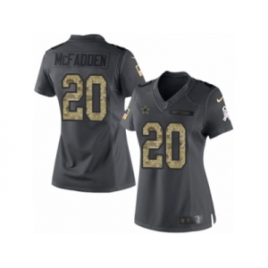 Women's Nike Dallas Cowboys #20 Darren McFadden Limited Black 2016 Salute to Service NFL Jersey