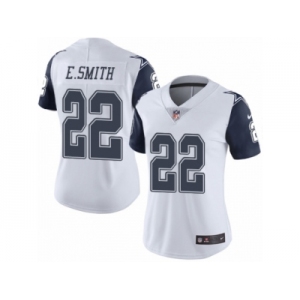Women's Nike Dallas Cowboys #22 Emmitt Smith Limited White Rush NFL Jersey