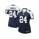 Women's Nike Dallas Cowboys #24 Nolan Carroll Game Navy Blue Throwback Alternate NFL Jersey
