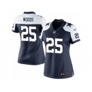 Women's Nike Dallas Cowboys #25 Xavier Woods Limited Navy Blue Throwback Alternate NFL Jersey