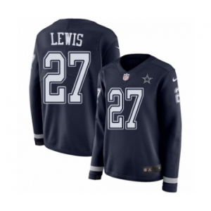 Women's Nike Dallas Cowboys #27 Jourdan Lewis Limited Navy Blue Therma Long Sleeve NFL Jersey