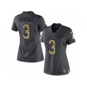 Women's Nike Dallas Cowboys #3 Mark Sanchez Limited Black 2016 Salute to Service NFL Jersey