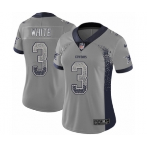 Women's Nike Dallas Cowboys #3 Mike White Limited Gray Rush Drift Fashion NFL Jersey