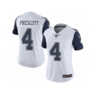 Women's Nike Dallas Cowboys #4 Dak Prescott Limited White Rush NFL Jersey