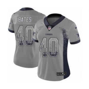 Women's Nike Dallas Cowboys #40 Bill Bates Limited Gray Rush Drift Fashion NFL Jersey