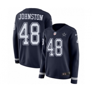 Women's Nike Dallas Cowboys #48 Daryl Johnston Limited Navy Blue Therma Long Sleeve NFL Jersey