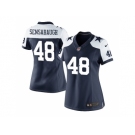 Women's Nike Dallas Cowboys #48 Daryl Johnston Navy Blue Thanksgiving Throwback Stitched NFL Elite Jersey