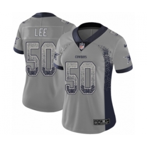 Women's Nike Dallas Cowboys #50 Sean Lee Limited Gray Rush Drift Fashion NFL Jersey