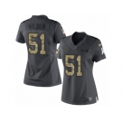 Women's Nike Dallas Cowboys #51 Kyle Wilber Limited Black 2016 Salute to Service NFL Jersey