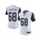 Women's Nike Dallas Cowboys #58 Jack Crawford Limited White Rush NFL Jersey