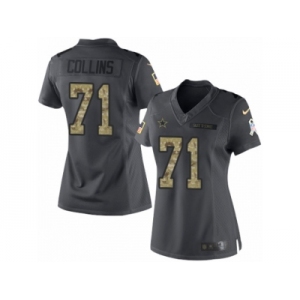 Women's Nike Dallas Cowboys #71 La'el Collins Limited Black 2016 Salute to Service NFL Jersey