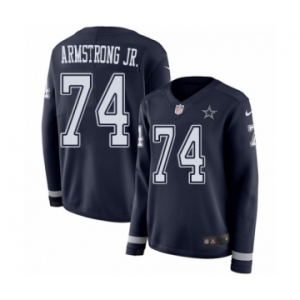 Women's Nike Dallas Cowboys #74 Dorance Armstrong Jr. Limited Navy Blue Therma Long Sleeve NFL Jersey