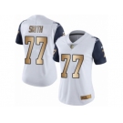 Women's Nike Dallas Cowboys #77 Tyron Smith Limited White Gold Rush NFL Jersey