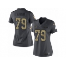 Women's Nike Dallas Cowboys #79 Charles Tapper Limited Black 2016 Salute to Service NFL Jersey