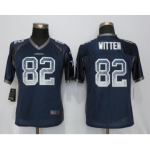 Women's Nike Dallas Cowboys #82 Jason Witten Drift Fashion Blue Jerseys