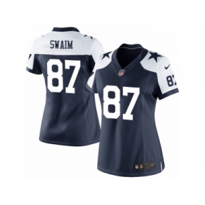 Women's Nike Dallas Cowboys #87 Geoff Swaim Limited Navy Blue Throwback Alternate NFL Jersey