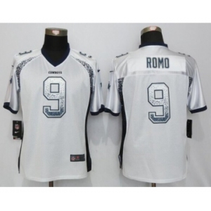 Women's Nike Dallas Cowboys #9 Tony Romo Drift Fashion White Jerseys